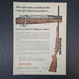 1966 Browning Arms Co Olympian 30/06 Safari 22/250 Vintage Print Ad St Louis MO
